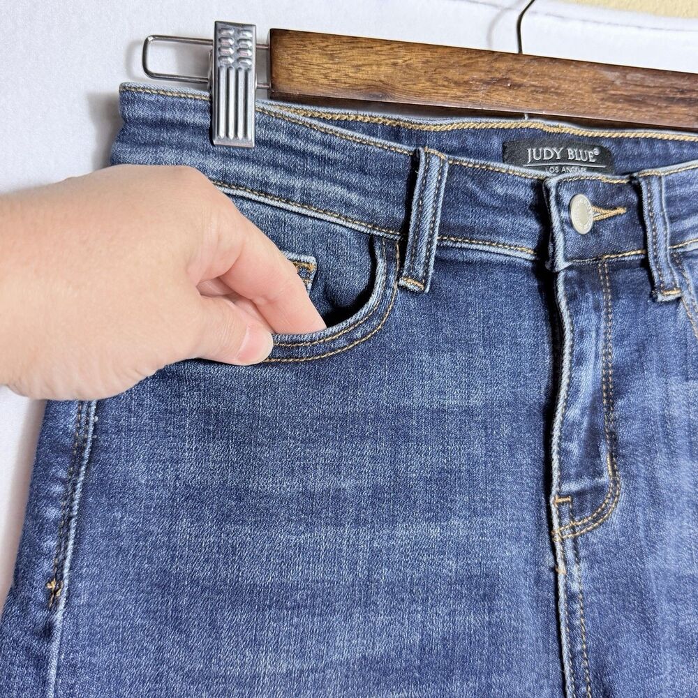 Judy Blue High Rise Stretch Dark Wash Denim Blue Jean Shorts Size S US 2/4 - Picture 5 of 9